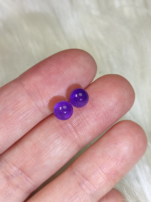 Pendientes plata de ley 925 - Diferentes minerales en bolita