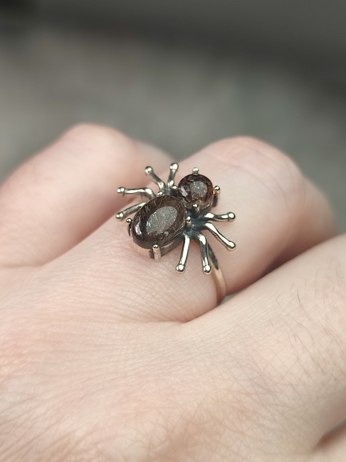 Anillo araña plata de ley 925 con rutilo n° 43