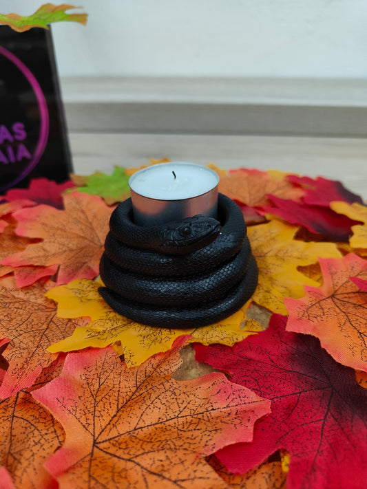 Porta Velas Serpiente negra