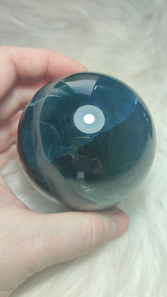Esfera fluorita Azul alta calidad 590 gramos