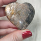 Corazón piedra luna negra latticce - Alta calidad