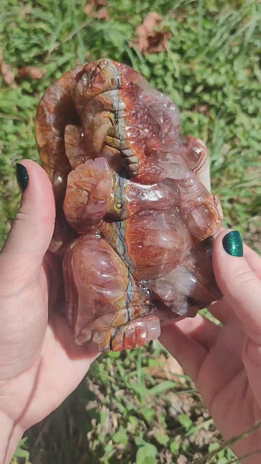 Gran Ganesha ágata y amatista Protección - Video - 1333 gramos