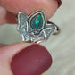 Anillo plata de ley 925 con ópalo negro n° 48