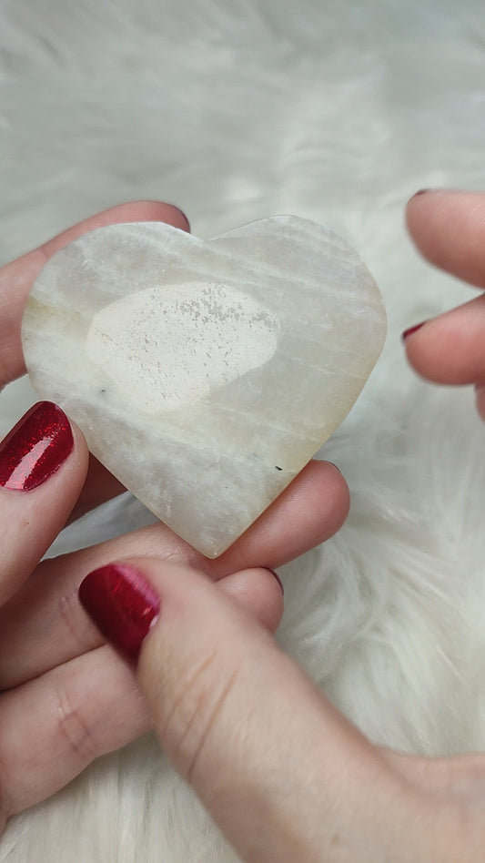 Corazón piedra luna Blanca +