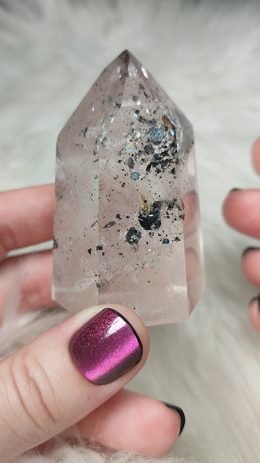 ✨ Punta cuarzo roca + hematite + rutilo n°26 - Video