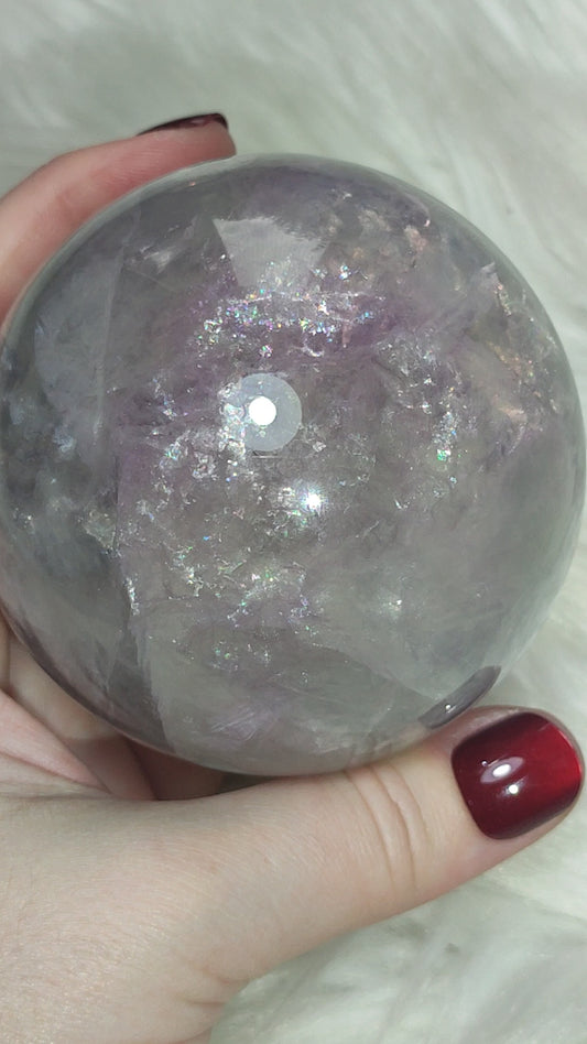 Esfera flúorita con arcoiris 818 gramos - Video