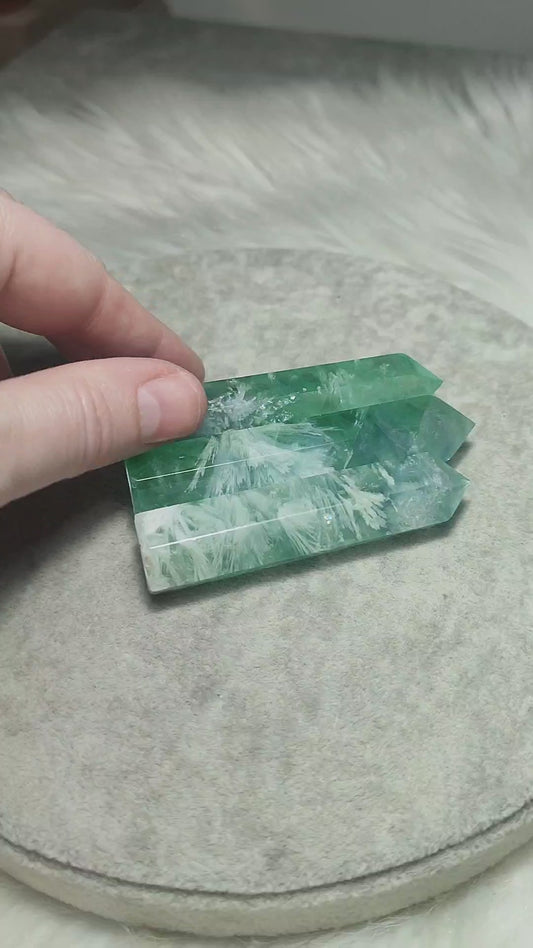 Punta fluorita snowflake - video