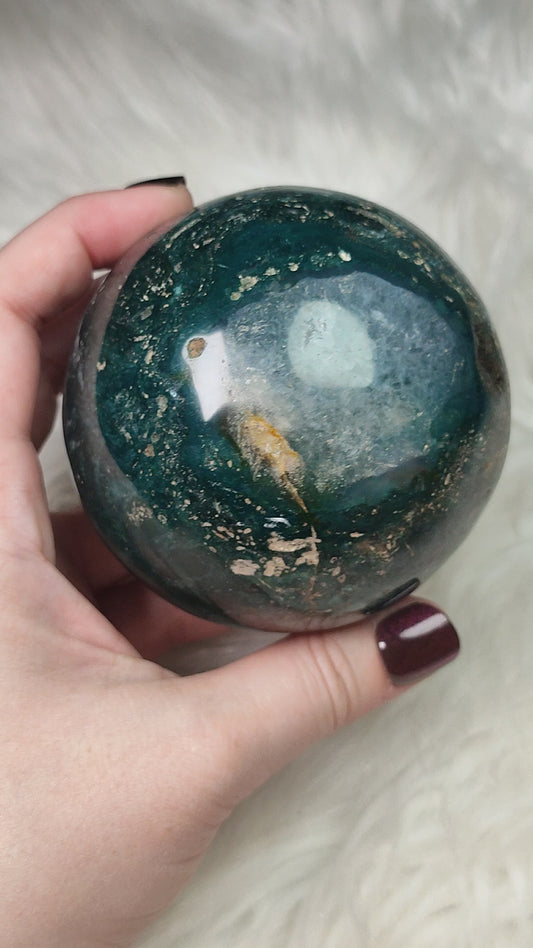 Gran esfera jaspe océano 806 gramos - VIDEO