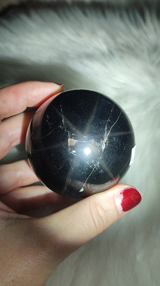 Esfera cuarzo negro con star 358 gramos -  ver vídeo