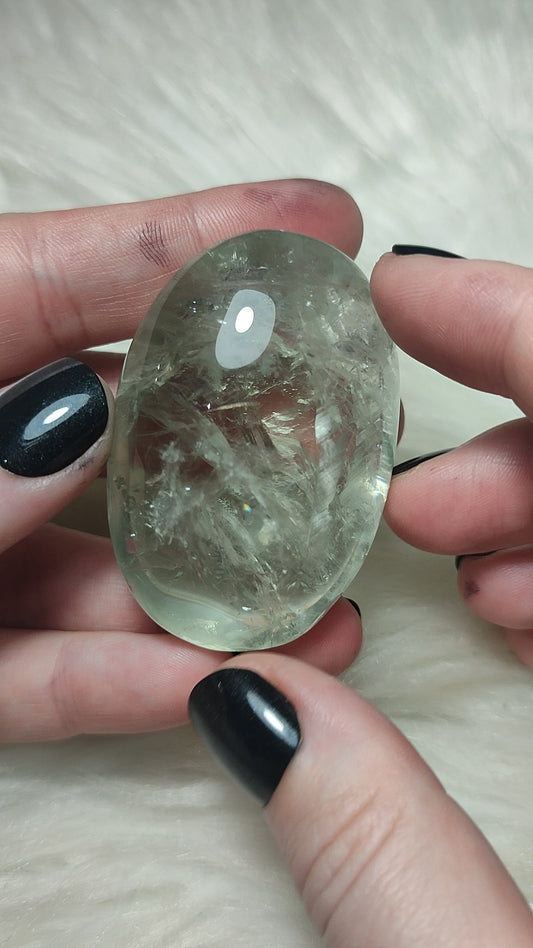 Rodado prasiolita - amatista verde n°21 con video