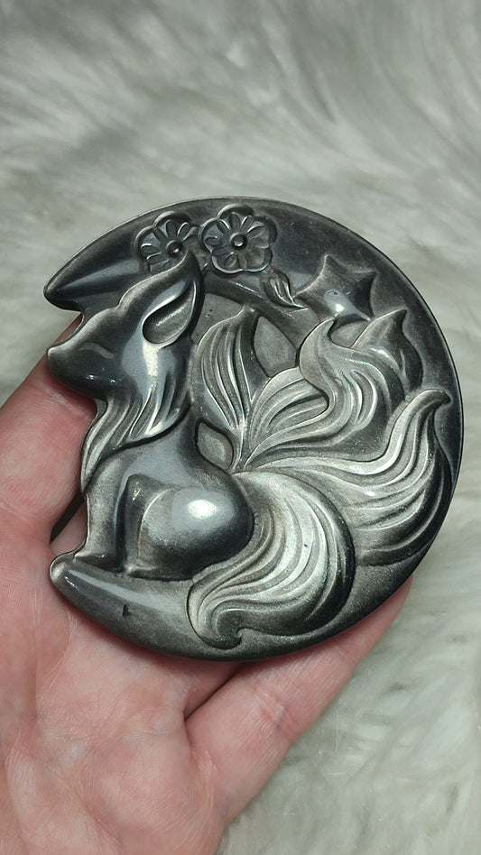 Kitsune obsidiana plateada modelo 138