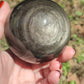 Esfera obsidiana plateada alta calidad - 595 gramos