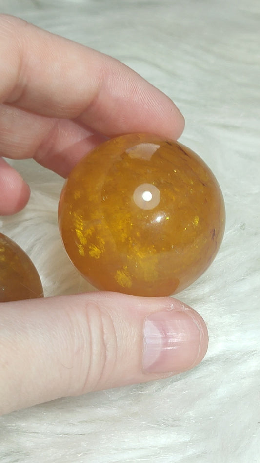 Esfera fluorita amarilla con mica