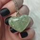 Collar en acero con corazón prehnita  - N°80