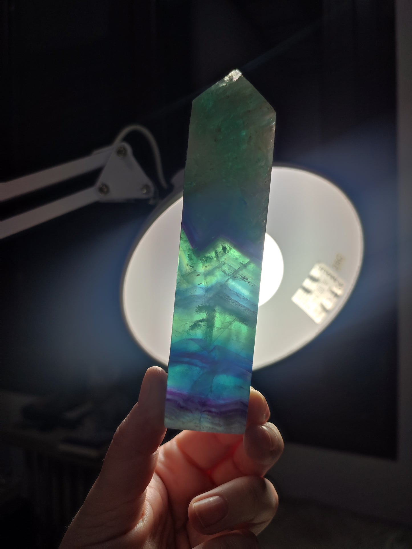 Gran Punta fluorita snowflake  309 gramos