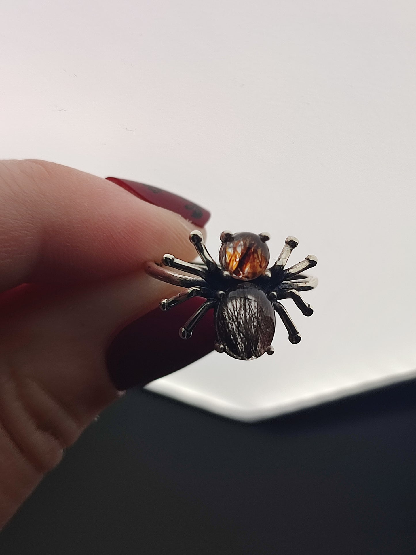 Anillo plata de ley 925 con cuarzo rutilo cobre n° 46