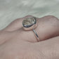 Anillo plata de ley 925 con herkimer - 18 mm diámetro