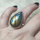 Anillo plata 925 con labradorita multicolor - ajustable n° 48