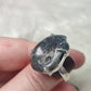 Anillo baño de plata con amonite fosil N°1