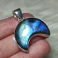 Colgante luna baño de plata con Labradorita n° 164