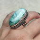 Anillo baño de plata larimar AP