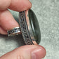 Anillo baño de plata con labradorita n°10
