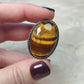 Anillo baño de plata con ojo de tigre N°12