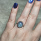 Anillo plata 925 con aguamarina alta calidad - ajustable n° 34