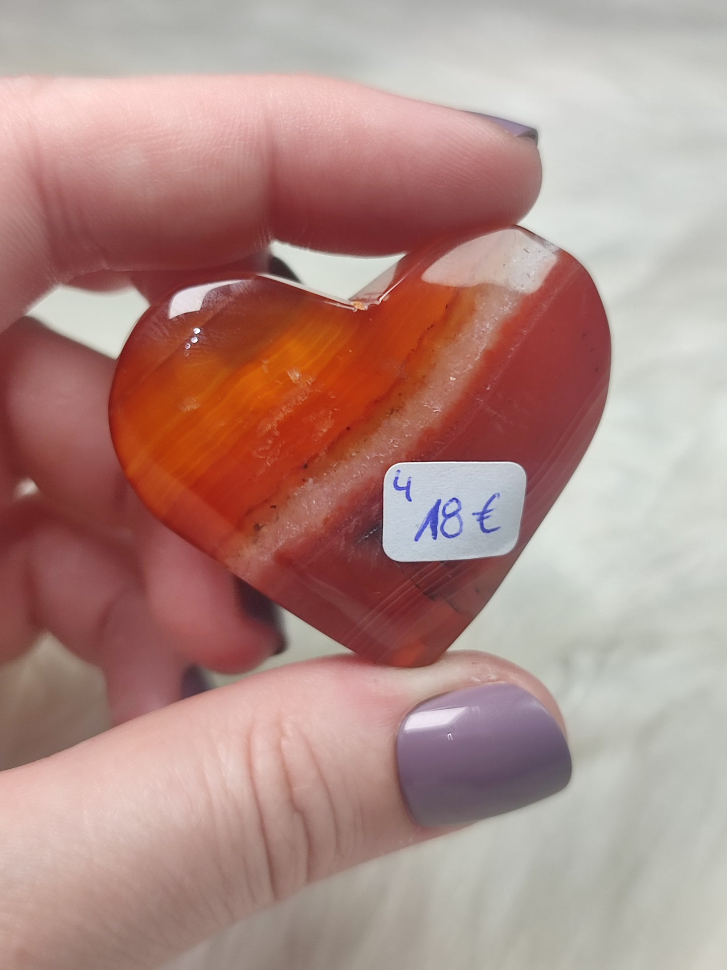 Corazón ágata Cornalina - N° 4