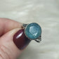 Anillo plata 925 con cianita azul - ajustable número 53