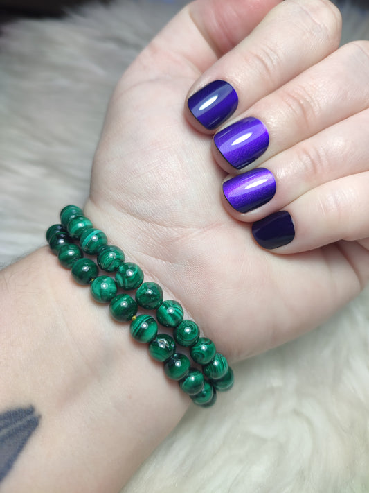 Pulsera malaquita alta calidad 7 mm