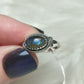 Anillo plata de ley 925 con labradorita de 17 mm diámetro - n°107