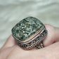 Anillo baño de plata con jaspe océano