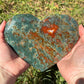 Corazón Ágata musgo y cornalina 906 gramos