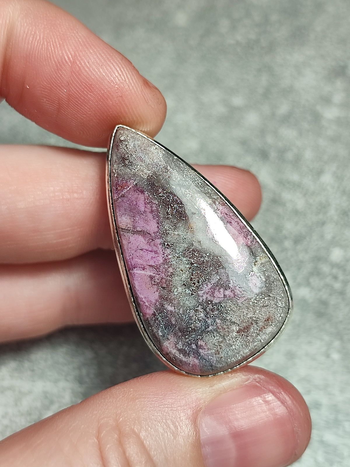 Anillo baño de plata con Cobalto Calcita n°4