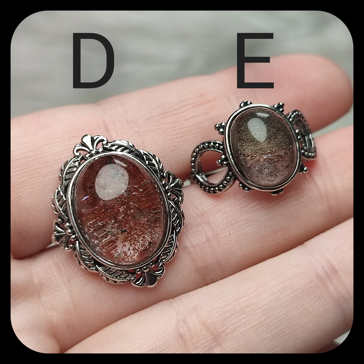 Anillo bisutería ajustable con cuarzo jardín - ver descripción