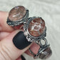 Anillo bisutería ajustable con cuarzo jardín - ver descripción