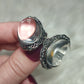 Anillo bisutería con cuarzo roca - Ajustable  18 a 19 mm