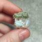 Anillo baño de plata con cianita piedra luna y larimar