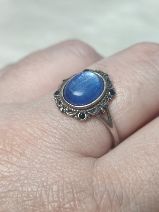 Anillo plata de ley 925 con cianita azul - Mod 10
