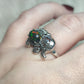 Anillo plata 925 con ópalo negro - ajustable n° 28