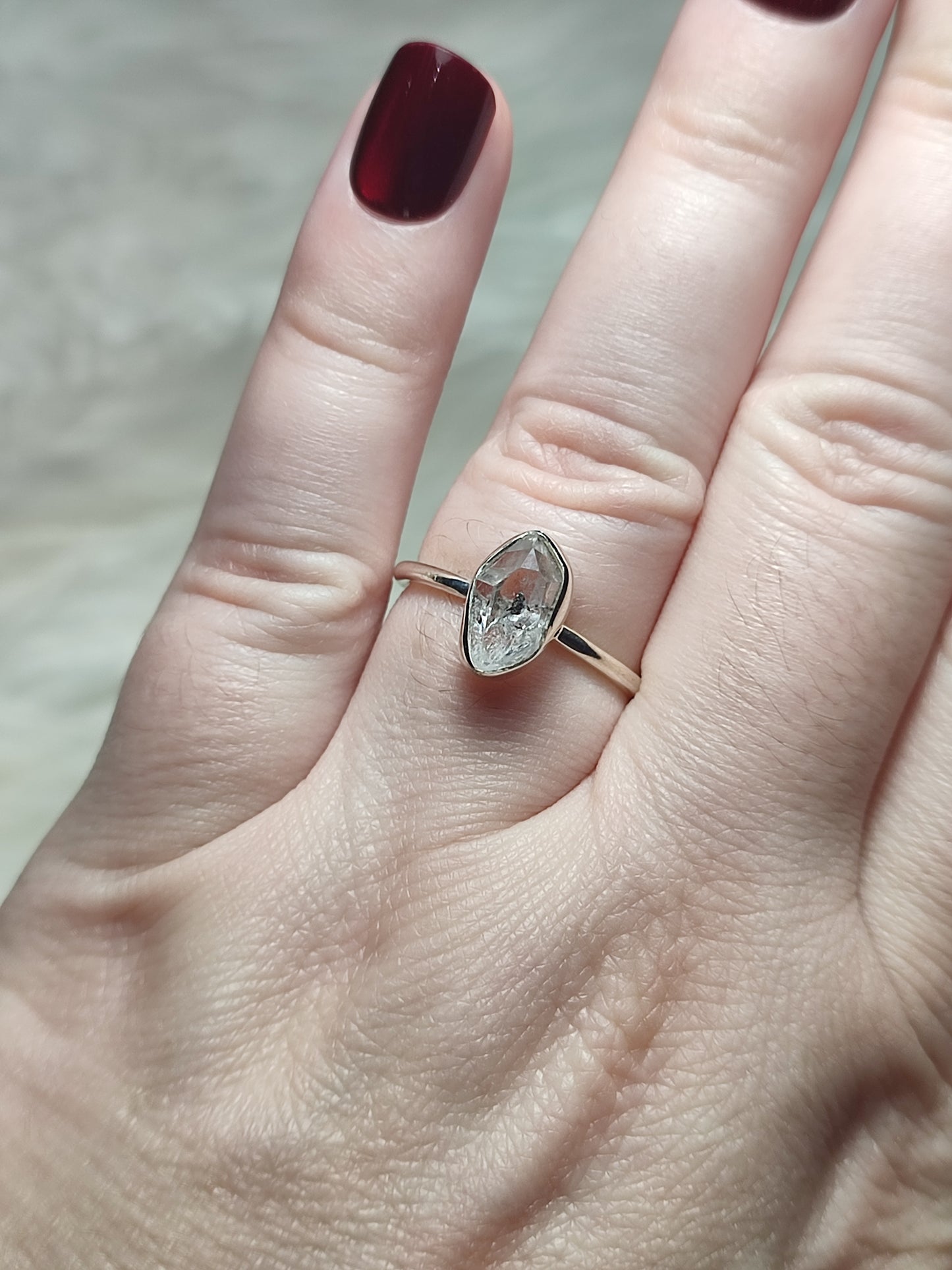 Anillo plata 925 con Diamante Herkimer Ajustable - VIDEO