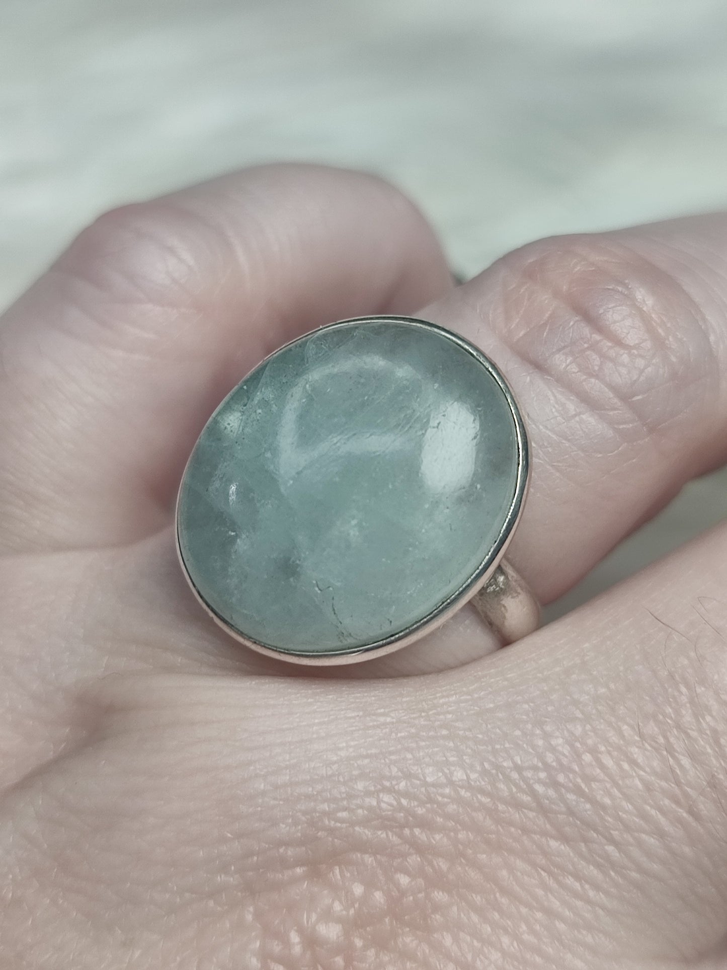Anillo plata 925 con amatista trapiche - ajustable n° 37