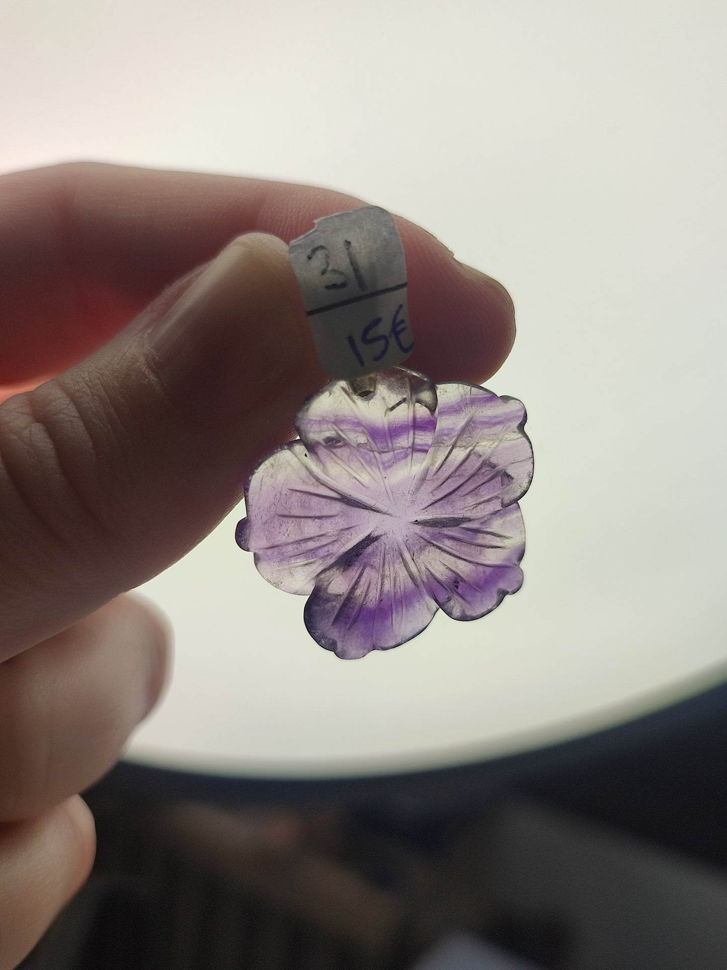 Colgante plata de ley 925 - flor fluorita