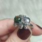 Anillo plata 925 con ópalo negro - ajustable n° 28