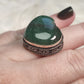 Anillo baño de plata con aventurina verde