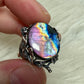 Anillo plata 925 con labradorita espectrolita - ajustable n° 10