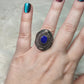 Anillo baño de plata con lapislázuli modelo relicario