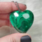 Colgante corazon en acero con malaquita n°114