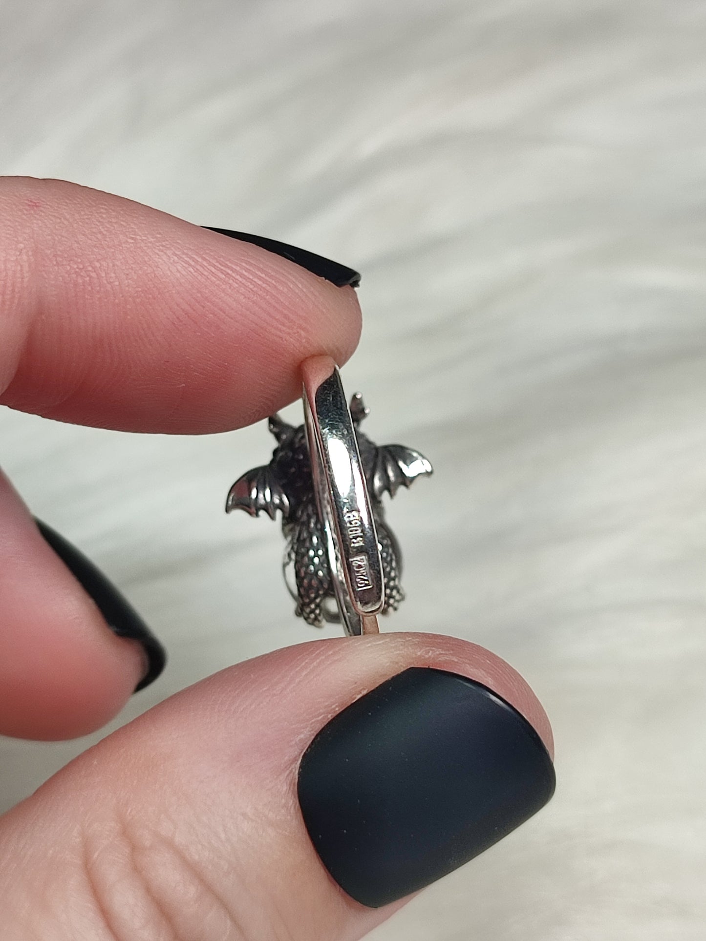 Anillo plata de ley 925 con cuarzo jardín - Dragón bebé 303